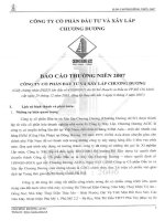 Báo cáo thường niên năm 2007 - Công ty Cổ phần Chương Dương