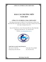 Báo cáo thường niên năm 2015 - CTCP Cảng Chân Mây