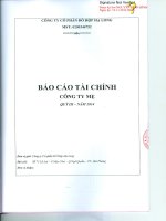 Báo cáo tài chính công ty mẹ quý 3 năm 2014 - Công ty Cổ phần Đồ hộp Hạ Long