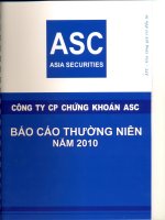 Báo cáo thường niên năm 2010 - Công ty Cổ phần Chứng khoán ASC