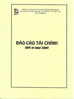 Báo cáo tài chính quý 3 năm 2009 - Công ty Cổ phần Xây dựng và Giao thông Bình Dương