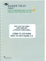 Báo cáo tài chính quý 2 năm 2012 (đã soát xét) - Công ty Cổ phần Đầu tư Xây dựng 3-2