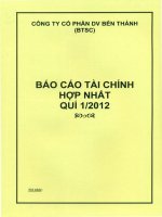 Báo cáo tài chính quý 1 năm 2012 - Công ty Cổ phần Dịch vụ Bến Thành