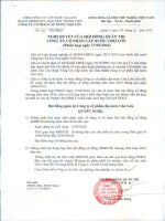 Nghị quyết Hội đồng Quản trị - Công ty Cổ phần Cấp nước Chợ Lớn