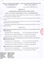 Nghị quyết Đại hội cổ đông thường niên - Công ty Cổ phần Chứng khoán Châu Á – Thái Bình Dương