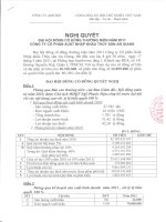 Nghị quyết Đại hội cổ đông thường niên năm 2011 - Công ty Cổ phần Xuất nhập khẩu Thủy sản An Giang