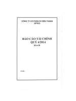 Báo cáo tài chính quý 4 năm 2014 - Công ty Cổ phần Dịch vụ Bến Thành