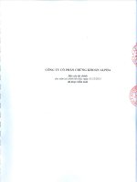 Báo cáo tài chính năm 2013 (đã kiểm toán) - Công ty Cổ phần Chứng khoán ALPHA