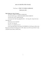 Báo cáo thường niên năm 2011 - Công ty Cổ phần Đầu tư Alphanam