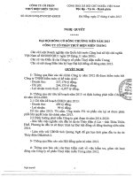 Nghị quyết Đại hội cổ đông thường niên năm 2013 - Công ty Cổ phần Thủy điện miền Trung
