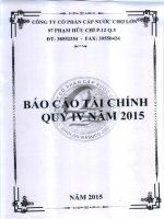 Báo cáo tài chính quý 4 năm 2015 - Công ty Cổ phần Cấp nước Chợ Lớn
