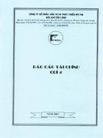Báo cáo tài chính quý 4 năm 2014 - Công ty cổ phần Đầu tư và Phát triển Đô thị Dầu khí Cửu Long