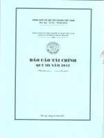 Báo cáo tài chính quý 3 năm 2012 - Công ty Cổ phần Xi măng Bỉm Sơn