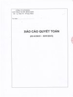 Báo cáo tài chính quý 3 năm 2015 - Công ty cổ phần Cấp thoát nước Bình Định