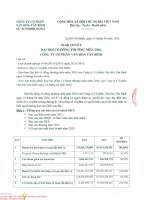 Nghị quyết Đại hội cổ đông thường niên - Công ty Cổ phần Văn hóa Tân Bình