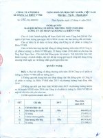 Nghị quyết Đại hội cổ đông thường niên năm 2016 - CTCP Xi măng La Hiên VVMI