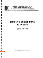 Báo cáo tài chính quý 1 năm 2016 - Công ty cổ phần Vicem Bao bì Bỉm Sơn