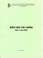 Báo cáo tài chính quý 1 năm 2012 - Công ty Cổ phần Xây dựng và Giao thông Bình Dương
