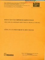 Báo cáo tài chính năm 2012 (đã kiểm toán) - Công ty Cổ phần Dịch vụ Bến Thành