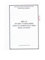 Bản điều lệ - Công ty cổ phần Xuất nhập khẩu An Giang