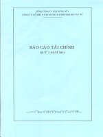 Báo cáo tài chính công ty mẹ quý 3 năm 2011 - Công ty Cổ phần Xây dựng và Kinh doanh Vật tư