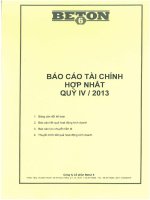 Báo cáo tài chính hợp nhất quý 4 năm 2013 - Công ty Cổ phần Beton 6