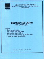 Báo cáo tài chính quý 4 năm 2015 - Công ty cổ phần CNG Việt Nam