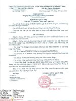 Nghị quyết Hội đồng Quản trị - Công ty Cổ phần Cảng Nha Trang