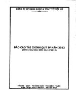 Báo cáo tài chính công ty mẹ quý 4 năm 2012 - CTCP Sản xuất Kinh doanh Dược và Trang thiết bị Y tế Việt Mỹ