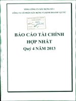 Báo cáo tài chính hợp nhất quý 4 năm 2013 - Công ty Cổ phần Xây dựng và Kinh doanh Vật tư