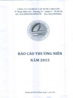 Báo cáo thường niên năm 2015 - Công ty Cổ phần Cấp nước Chợ Lớn