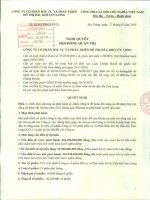 Nghị quyết Hội đồng Quản trị - Công ty cổ phần Đầu tư và Phát triển Đô thị Dầu khí Cửu Long