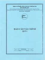 Báo cáo tài chính quý 1 năm 2016 - Công ty cổ phần Đầu tư và Phát triển Đô thị Dầu khí Cửu Long