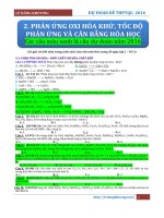 Le dang khuong  DU DOAN DE 2016   chuong 2  phan ung oxi hoa khu   toc do phan ung va can bang hoa hoc