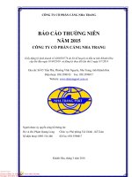 Báo cáo thường niên năm 2015 - Công ty Cổ phần Cảng Nha Trang