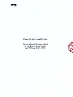 Báo cáo tài chính công ty mẹ quý 2 năm 2015 (đã soát xét) - Công ty Cổ phần Đường Biên Hoà