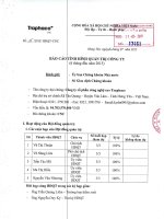 Báo cáo tình hình quản trị công ty - Công ty cổ phần Công nghệ cao Traphaco