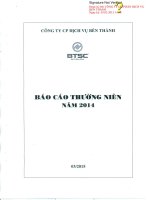 Báo cáo thường niên năm 2014 - Công ty Cổ phần Dịch vụ Bến Thành