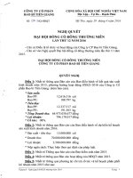 Nghị quyết Đại hội cổ đông thường niên - Công ty Cổ phần Bao bì Tiền Giang