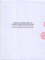 Báo cáo tài chính công ty mẹ năm 2015 (đã kiểm toán) - Công ty Cổ phần Đầu tư và Phát triển Nhà đất COTEC