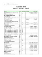 Báo cáo tài chính quý 3 năm 2011 - Công ty Cổ phần Viglacera Bá Hiến