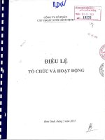 Bản điều lệ - Công ty cổ phần Cấp thoát nước Bình Định