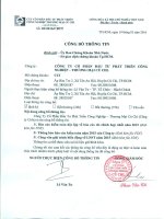 Báo cáo tài chính hợp nhất năm 2015 (đã kiểm toán) - Công ty Cổ phần Đầu tư Phát triển Công nghiệp - Thương mại Củ Chi