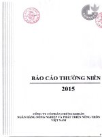 Báo cáo thường niên năm 2015 - Công ty Cổ phần Chứng khoán Nông nghiệp và Phát triển Nông thôn