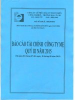 Báo cáo tài chính công ty mẹ quý 3 năm 2015 - Công ty Cổ phần Đầu tư Phát triển Công nghiệp - Thương mại Củ Chi