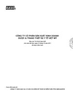 Báo cáo tài chính hợp nhất năm 2011 (đã kiểm toán) - CTCP Sản xuất Kinh doanh Dược và Trang thiết bị Y tế Việt Mỹ