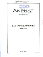 Báo cáo thường niên năm 2015 - Công ty Cổ phần Chứng khoán An Phát