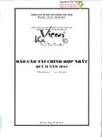 Báo cáo tài chính quý 2 năm 2013 - Công ty Cổ phần Xi măng Bỉm Sơn