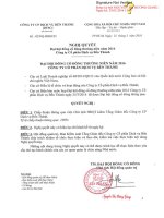 Nghị quyết Đại hội cổ đông thường niên - Công ty Cổ phần Dịch vụ Bến Thành