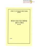 Báo cáo tài chính quý 1 năm 2014 - Công ty Cổ phần Dịch vụ Bến Thành